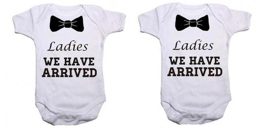 Noveltees ZA Boys Ladies We Have Arrived Twin Pack Baby Grows