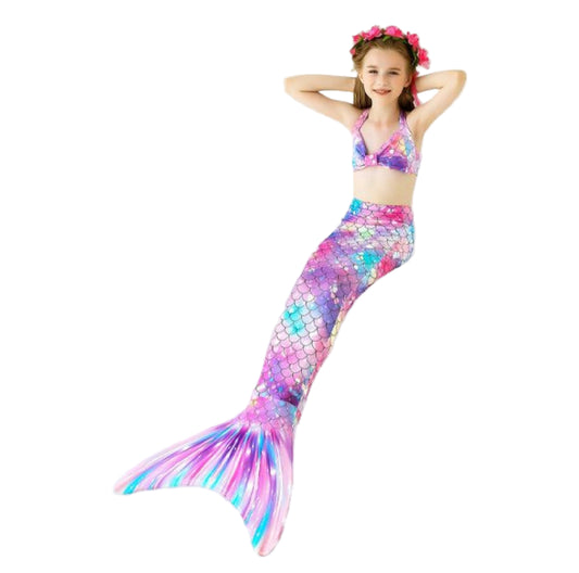 Iconix 3 Piece Kids Sea Princess Mermaid Bikini KH02
